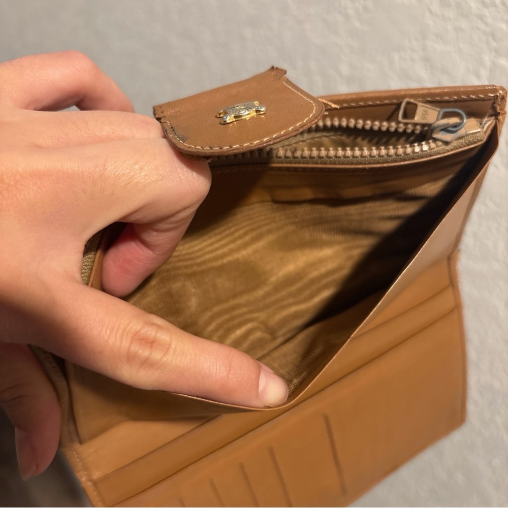 Celine Triomphe Pattern Continental Wallet - Beig… - image 4